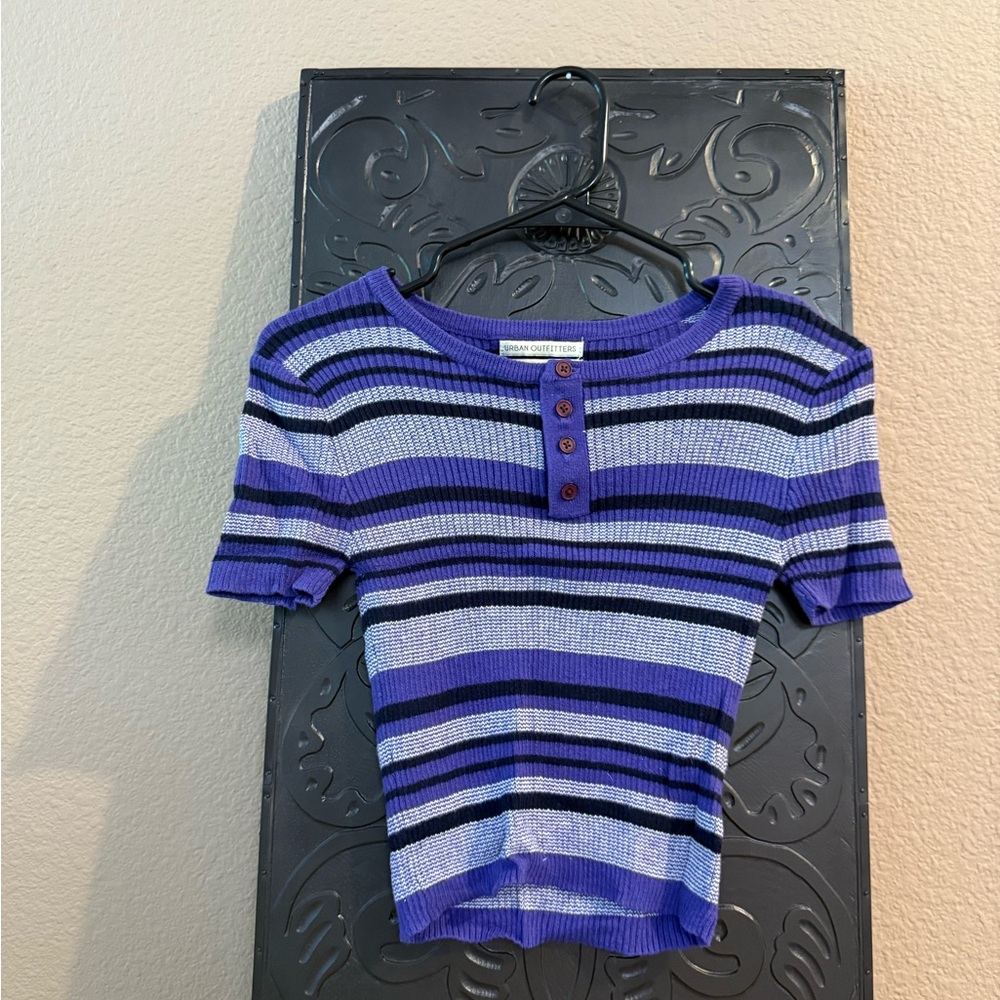 Urban Outfitters Purple and Black Striped Tee